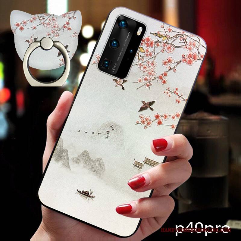 Hülle Huawei P40 Pro Taschen Handyhüllen Persönlichkeit, Case Huawei P40 Pro Retro Schlank Anti-sturz