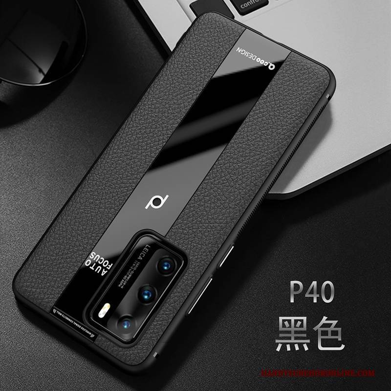 Hülle Huawei P40 Silikon Trendmarke Neu, Case Huawei P40 Weiche Schwarz Business