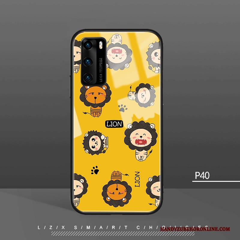 Hülle Huawei P40 Taschen Handyhüllen Bär, Case Huawei P40 Karikatur Mini Weiß