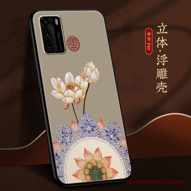 Hülle Huawei P40 Taschen Handyhüllen Trendmarke, Case Huawei P40 Weiche Persönlichkeit Chinesische Art