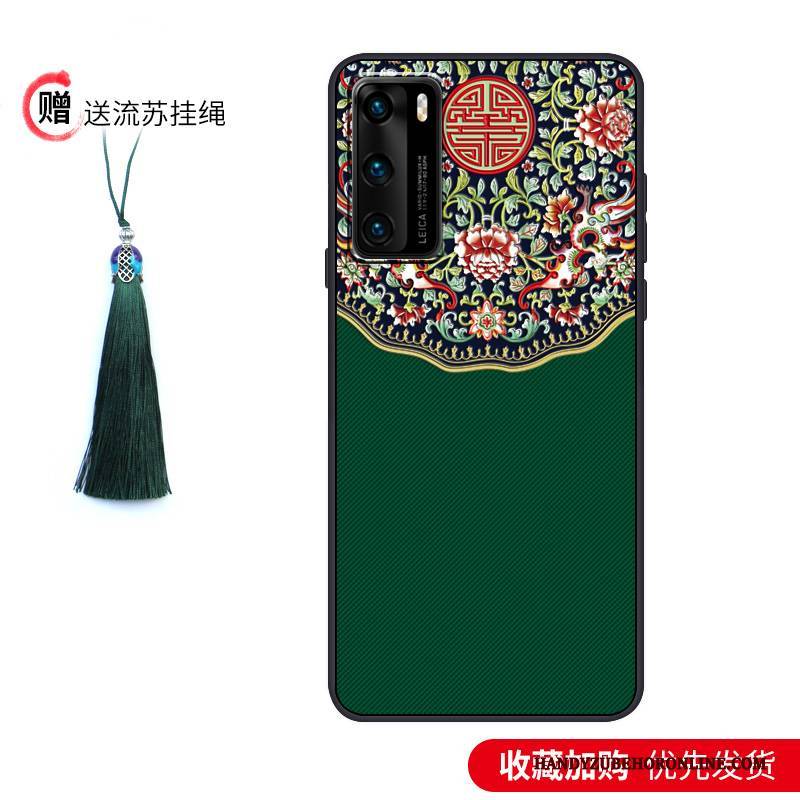 Hülle Huawei P40 Taschen Lila Nubuck, Case Huawei P40 Kreativ Wind Schlank