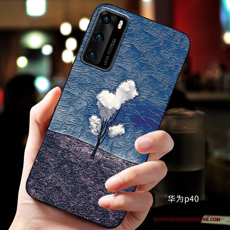 Hülle Huawei P40 Weiche Blau Handyhüllen, Case Huawei P40 Schutz