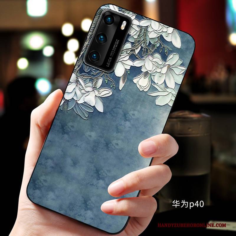 Hülle Huawei P40 Weiche Blau Handyhüllen, Case Huawei P40 Schutz