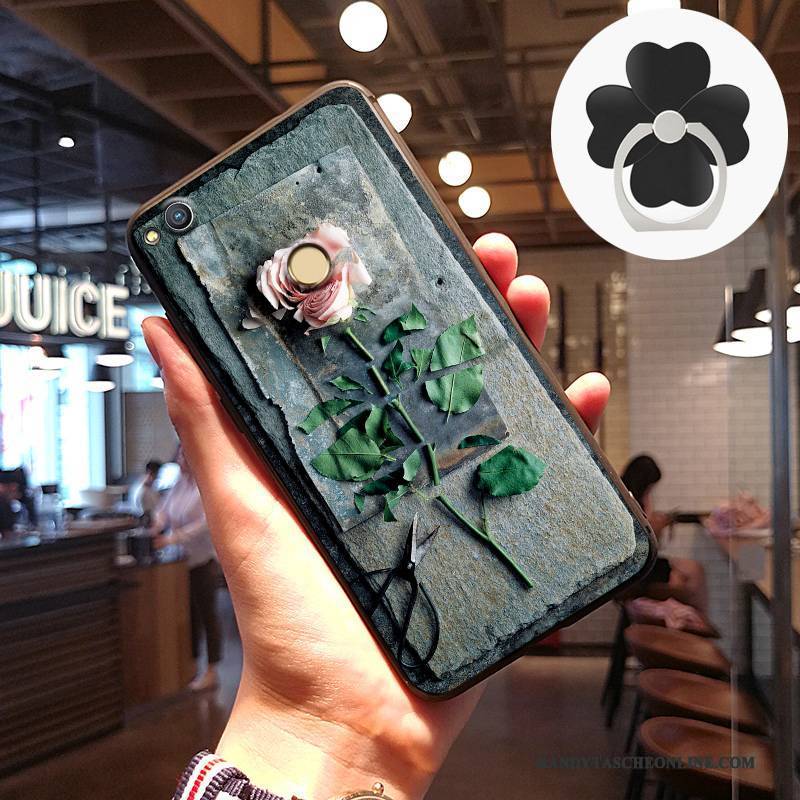 Hülle Huawei P8 Lite 2017 Retro Handyhüllen Schwarz, Case Huawei P8 Lite 2017 Kreativ Kunst Hängende Verzierungen