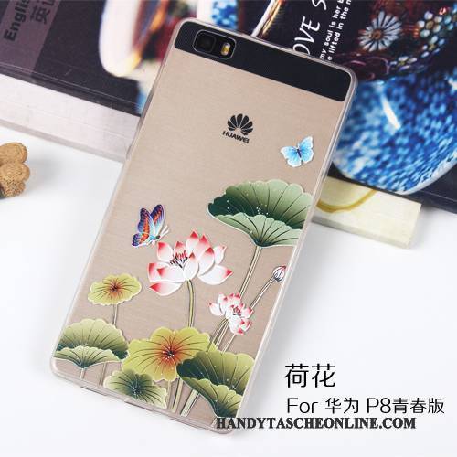 Hülle Huawei P8 Lite Prägung Rosa Handyhüllen, Case Huawei P8 Lite Schutz Jugend Transparent