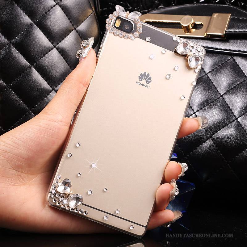 Hülle Huawei P8 Lite Strass Gold Handyhüllen, Case Huawei P8 Lite Schutz Schwer Jugend