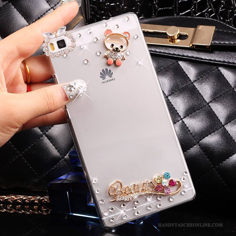 Hülle Huawei P8 Lite Strass Gold Handyhüllen, Case Huawei P8 Lite Schutz Schwer Jugend