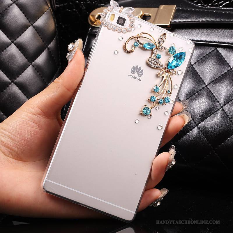 Hülle Huawei P8 Lite Strass Gold Handyhüllen, Case Huawei P8 Lite Schutz Schwer Jugend