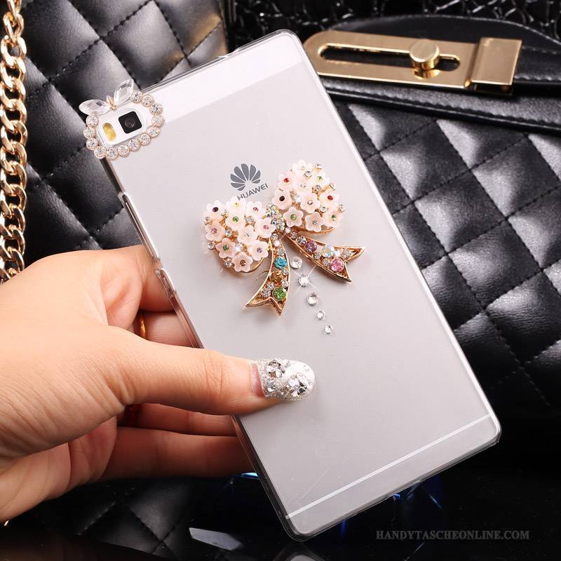 Hülle Huawei P8 Lite Strass Gold Handyhüllen, Case Huawei P8 Lite Schutz Schwer Jugend