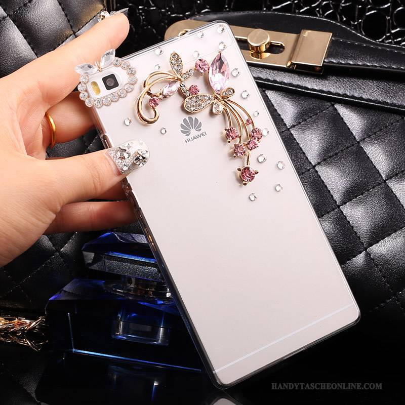 Hülle Huawei P8 Lite Strass Gold Handyhüllen, Case Huawei P8 Lite Schutz Schwer Jugend