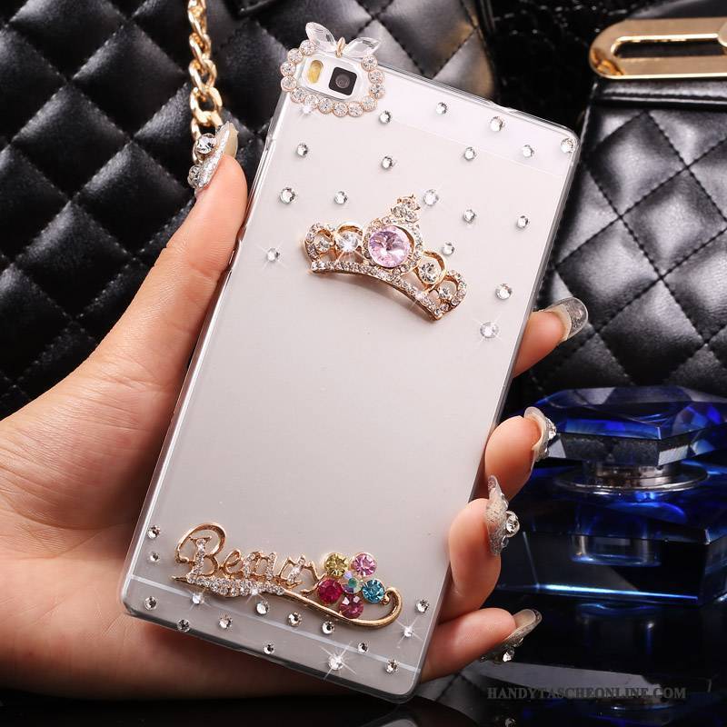 Hülle Huawei P8 Lite Strass Gold Handyhüllen, Case Huawei P8 Lite Schutz Schwer Jugend