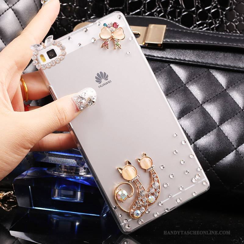 Hülle Huawei P8 Lite Strass Gold Handyhüllen, Case Huawei P8 Lite Schutz Schwer Jugend