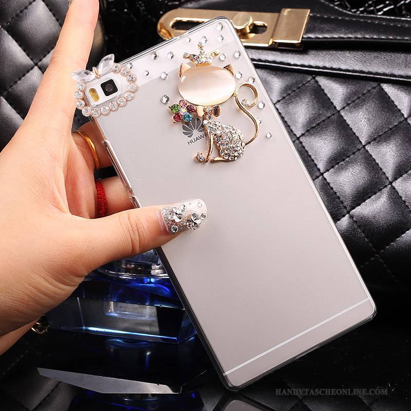 Hülle Huawei P8 Lite Strass Gold Handyhüllen, Case Huawei P8 Lite Schutz Schwer Jugend