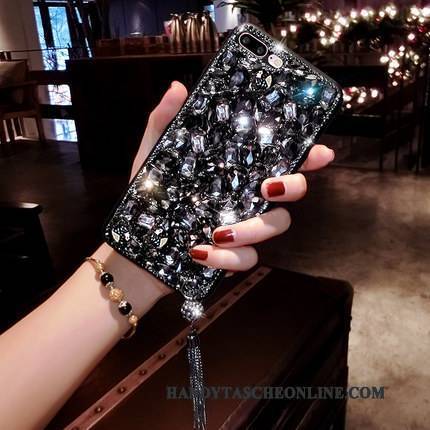 Hülle Huawei P8 Lite Strass Quaste Weiß, Case Huawei P8 Lite Luxus Jugend Silber