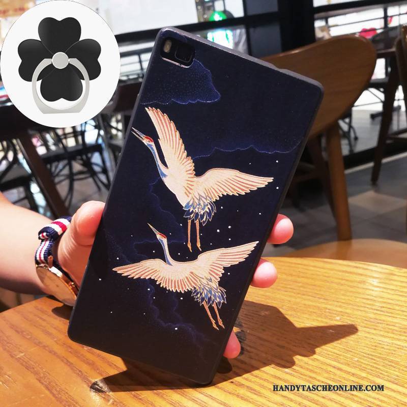 Hülle Huawei P8 Prägung Trend Hellblau, Case Huawei P8 Schutz Kunst Hängende Verzierungen