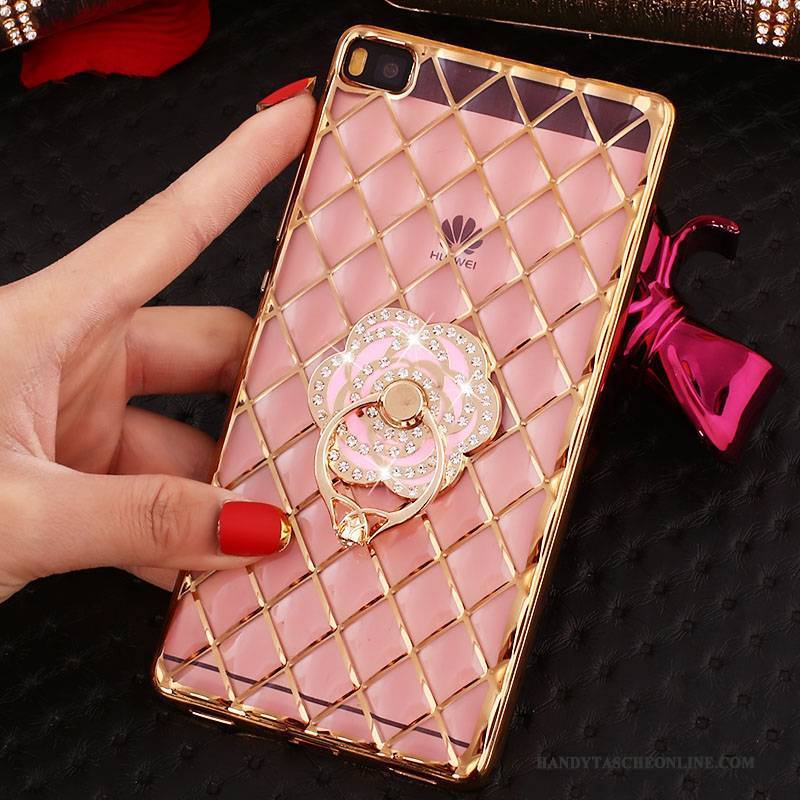 Hülle Huawei P8 Strass Gold Handyhüllen, Case Huawei P8 Weiche