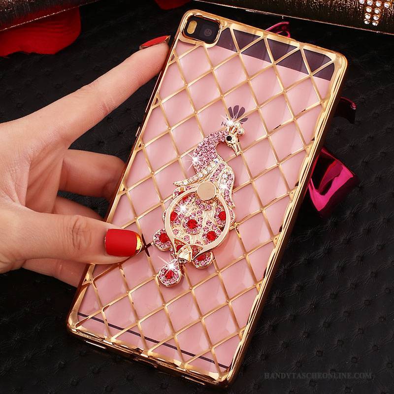 Hülle Huawei P8 Strass Gold Handyhüllen, Case Huawei P8 Weiche