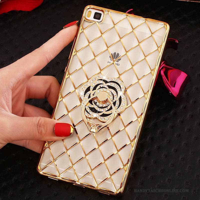 Hülle Huawei P8 Strass Gold Handyhüllen, Case Huawei P8 Weiche