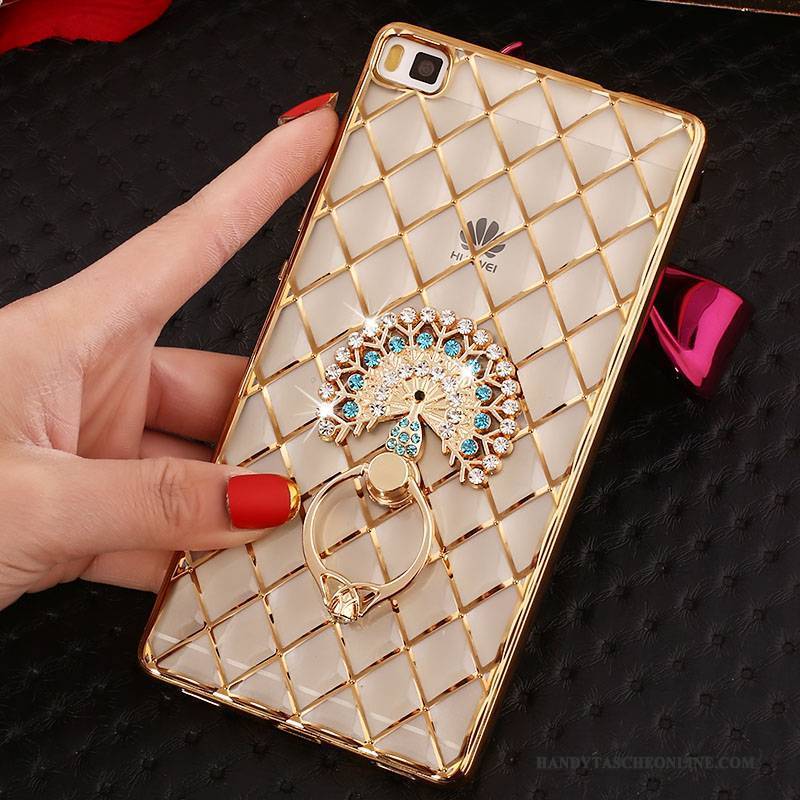 Hülle Huawei P8 Strass Gold Handyhüllen, Case Huawei P8 Weiche