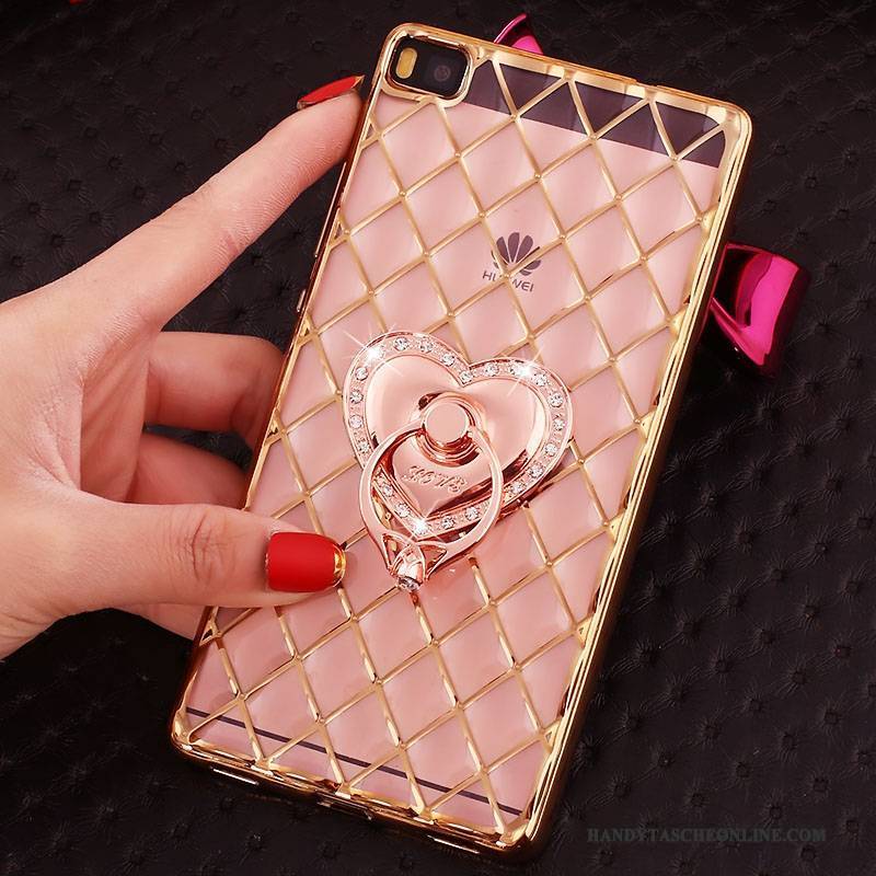 Hülle Huawei P8 Strass Gold Handyhüllen, Case Huawei P8 Weiche