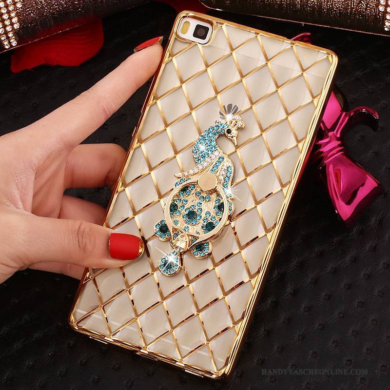 Hülle Huawei P8 Strass Gold Handyhüllen, Case Huawei P8 Weiche