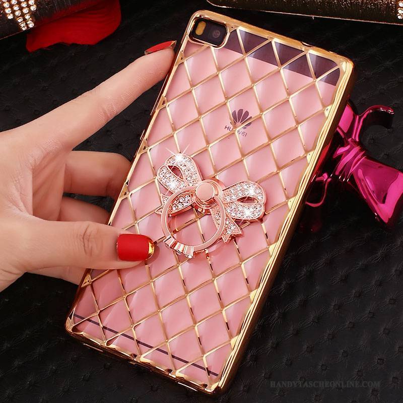 Hülle Huawei P8 Strass Gold Handyhüllen, Case Huawei P8 Weiche