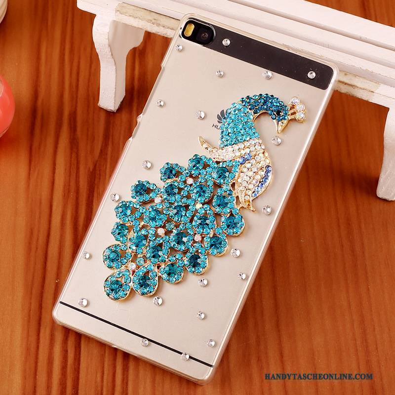 Hülle Huawei P8 Strass Lila Handyhüllen, Case Huawei P8 Schutz Schwer