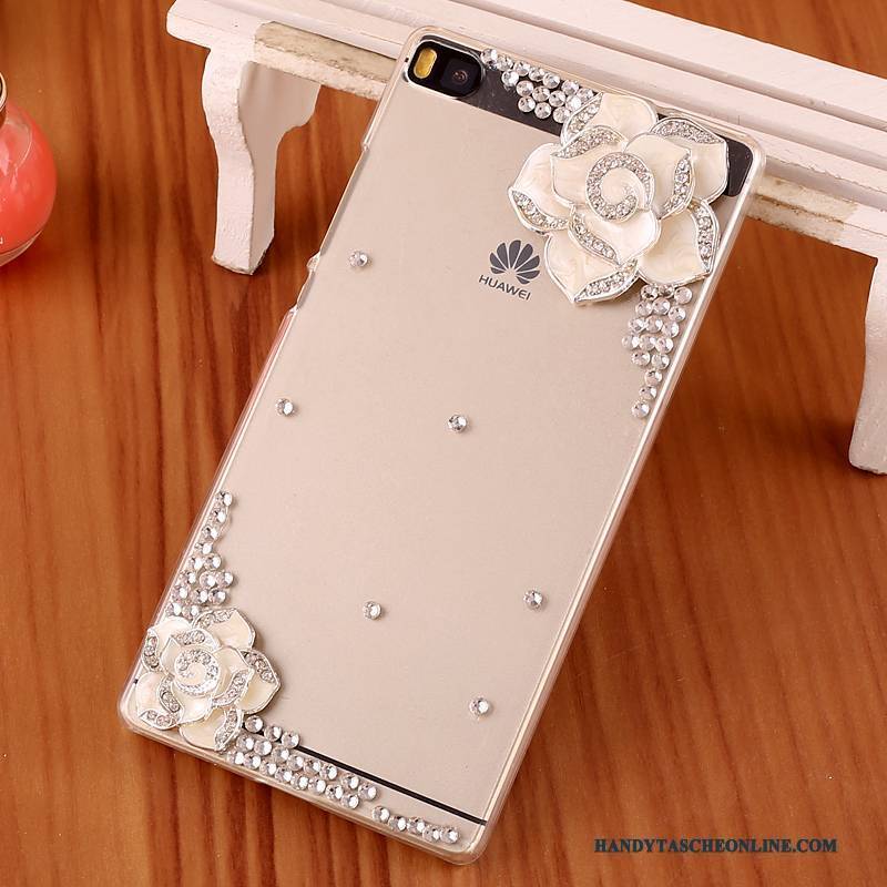 Hülle Huawei P8 Strass Lila Handyhüllen, Case Huawei P8 Schutz Schwer