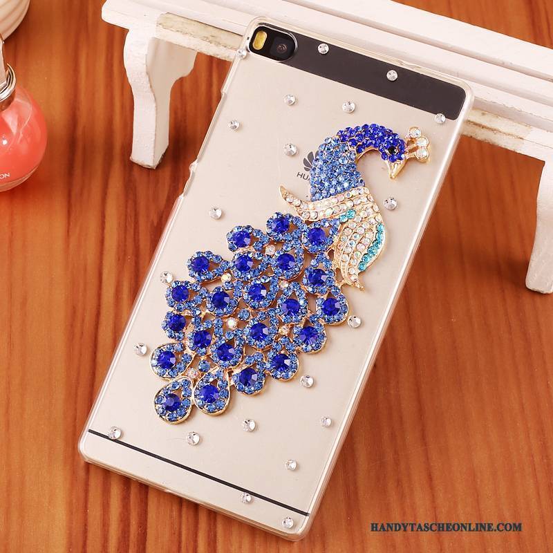 Hülle Huawei P8 Strass Lila Handyhüllen, Case Huawei P8 Schutz Schwer