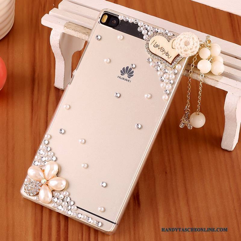 Hülle Huawei P8 Strass Lila Handyhüllen, Case Huawei P8 Schutz Schwer