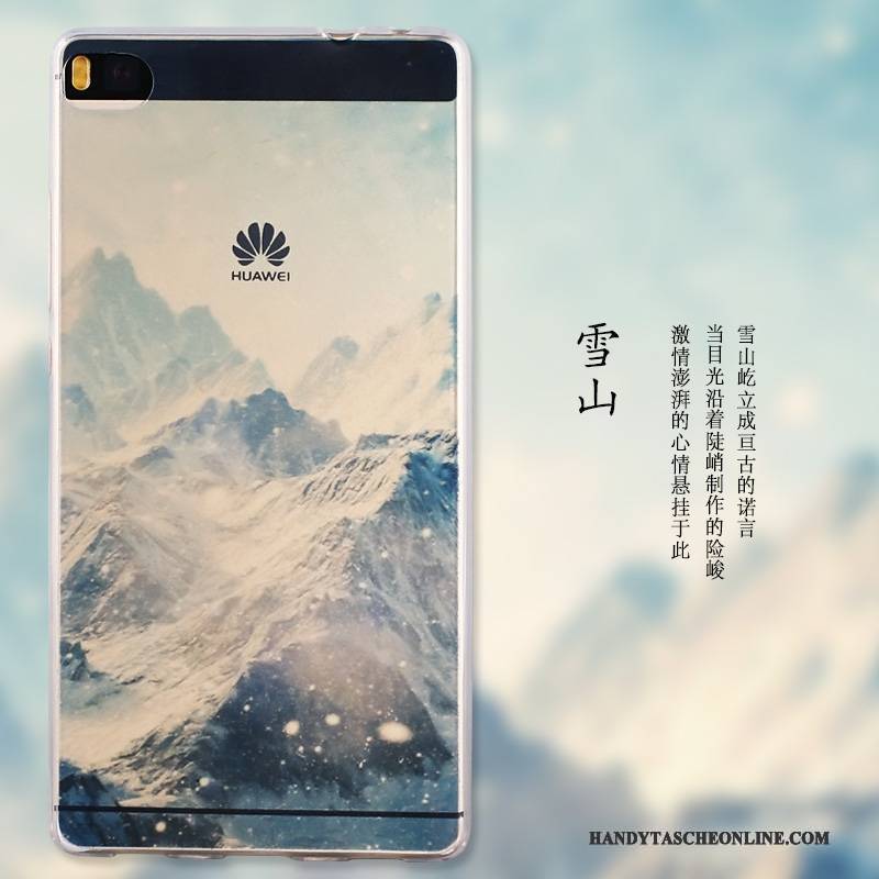 Hülle Huawei P8 Weiche Blau Hoch, Case Huawei P8 Gemalt Handyhüllen