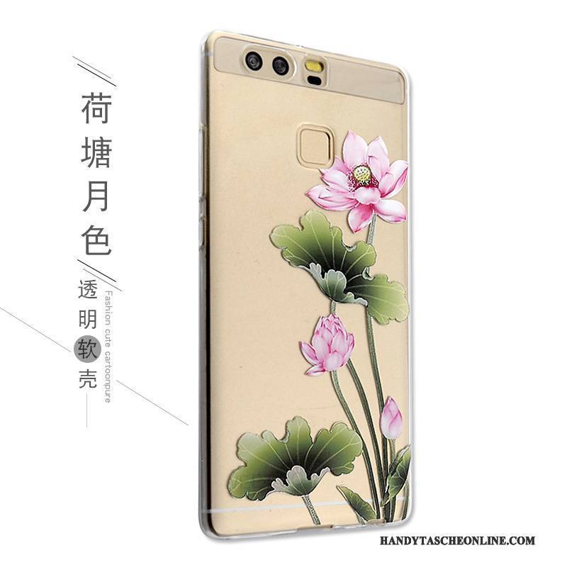 Hülle Huawei P9 Karikatur Handyhüllen Nette, Case Huawei P9 Silikon Rosa Anti-sturz