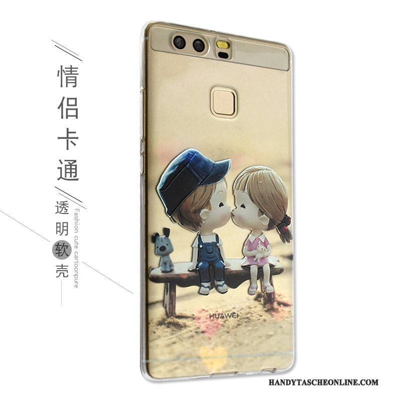 Hülle Huawei P9 Karikatur Handyhüllen Nette, Case Huawei P9 Silikon Rosa Anti-sturz