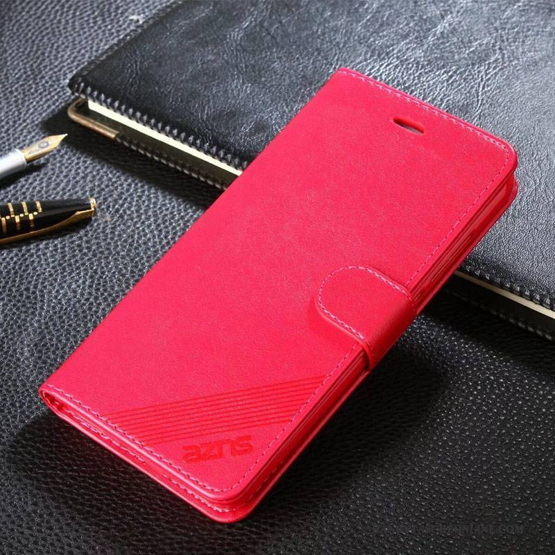 Hülle Huawei P9 Leder Handyhüllen Rot, Case Huawei P9 Folio Anti-sturz