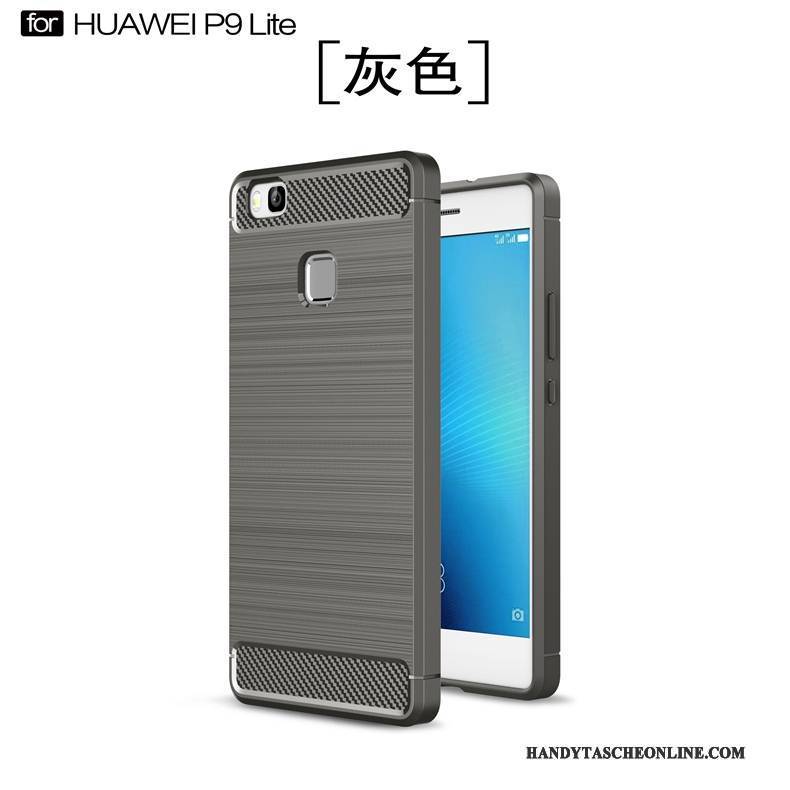 Hülle Huawei P9 Lite Weiche Schwarz Seide, Case Huawei P9 Lite Schutz Muster Handyhüllen