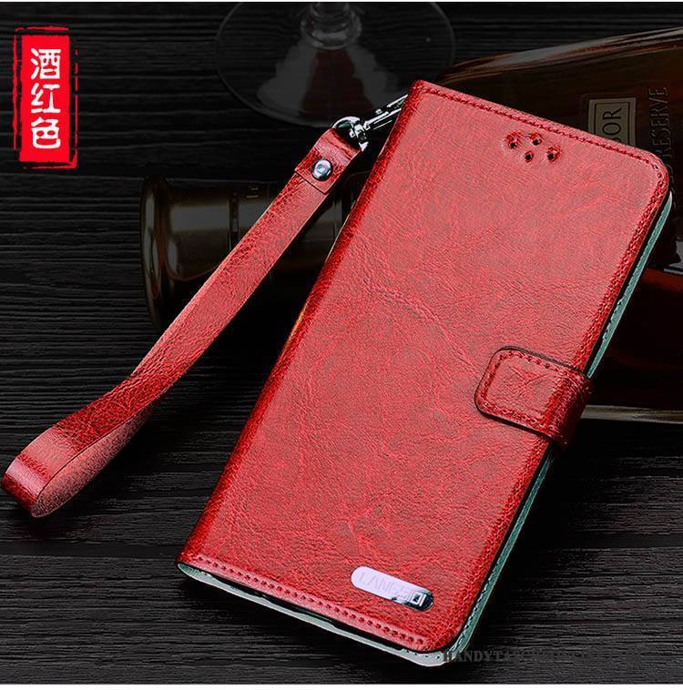 Hülle Huawei P9 Luxus Anti-sturz High-end, Case Huawei P9 Leder Rot Handyhüllen