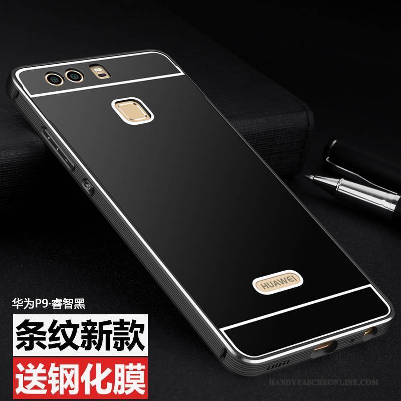 Hülle Huawei P9 Metall Gold Anti-sturz, Case Huawei P9 Schutz Schwer Handyhüllen