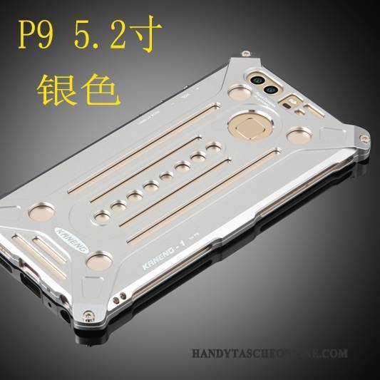 Hülle Huawei P9 Metall Grenze Silber, Case Huawei P9 Schutz Handyhüllen