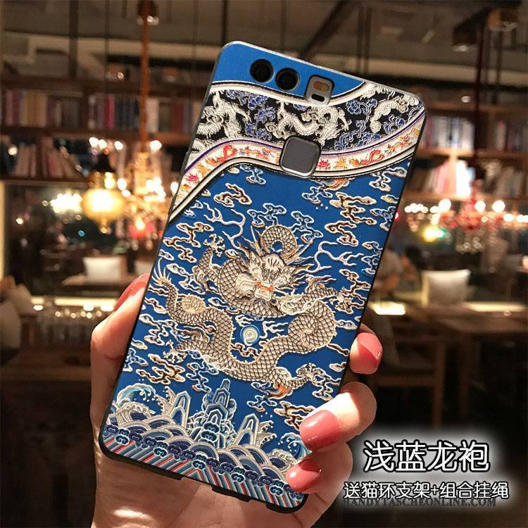 Hülle Huawei P9 Plus Karikatur Handyhüllen Gelb, Case Huawei P9 Plus Silikon Trend Rot