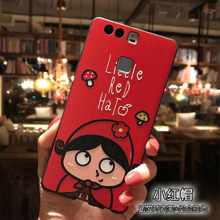 Hülle Huawei P9 Plus Karikatur Handyhüllen Hängende Verzierungen, Case Huawei P9 Plus Silikon Rosa Trend