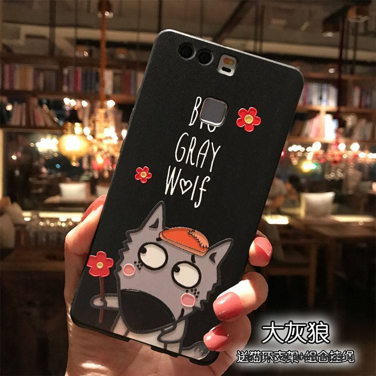 Hülle Huawei P9 Plus Karikatur Handyhüllen Hängende Verzierungen, Case Huawei P9 Plus Silikon Rosa Trend