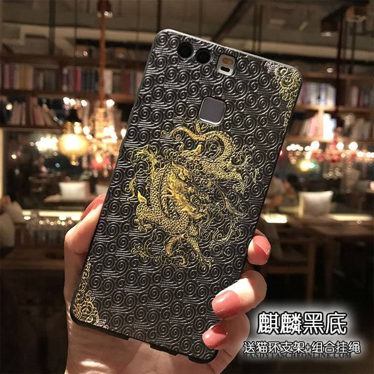 Hülle Huawei P9 Plus Karikatur Handyhüllen Rot, Case Huawei P9 Plus Taschen Blau Hängende Verzierungen