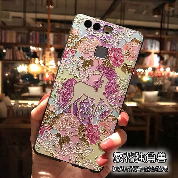 Hülle Huawei P9 Plus Karikatur Hängende Verzierungen Trend, Case Huawei P9 Plus Silikon Handyhüllen Rosa