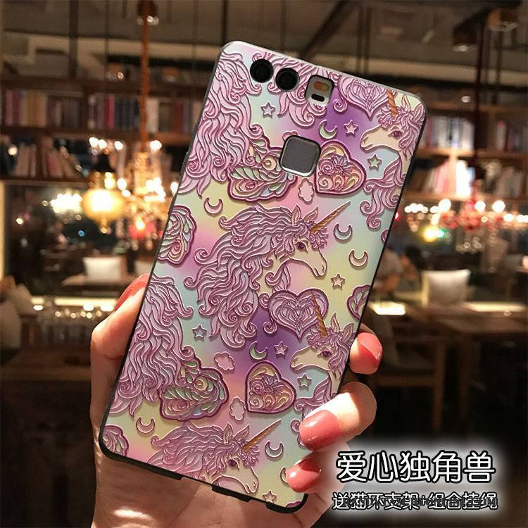 Hülle Huawei P9 Plus Karikatur Hängende Verzierungen Trend, Case Huawei P9 Plus Silikon Handyhüllen Rosa