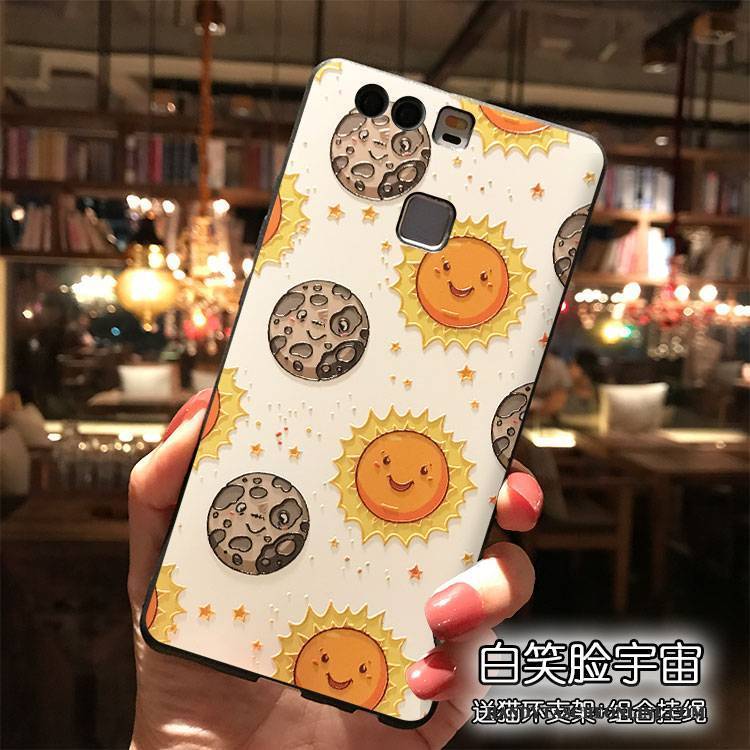 Hülle Huawei P9 Plus Karikatur Hängende Verzierungen Trend, Case Huawei P9 Plus Silikon Handyhüllen Rosa