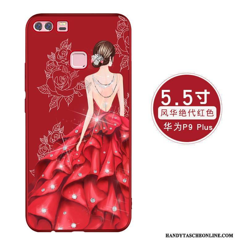 Hülle Huawei P9 Plus Kreativ Anti-sturz Jugend, Case Huawei P9 Plus Taschen Dünne Rot