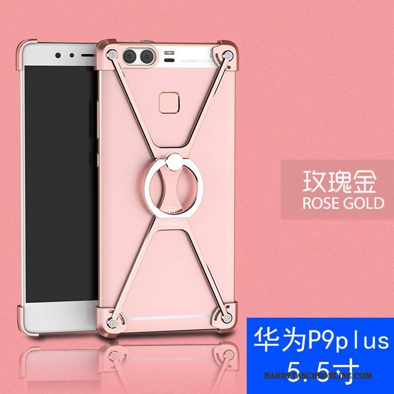 Hülle Huawei P9 Plus Kreativ Anti-sturz Ring, Case Huawei P9 Plus Metall Silber Handyhüllen