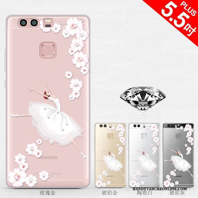 Hülle Huawei P9 Plus Kreativ Handyhüllen Lila, Case Huawei P9 Plus Strass Trend Persönlichkeit