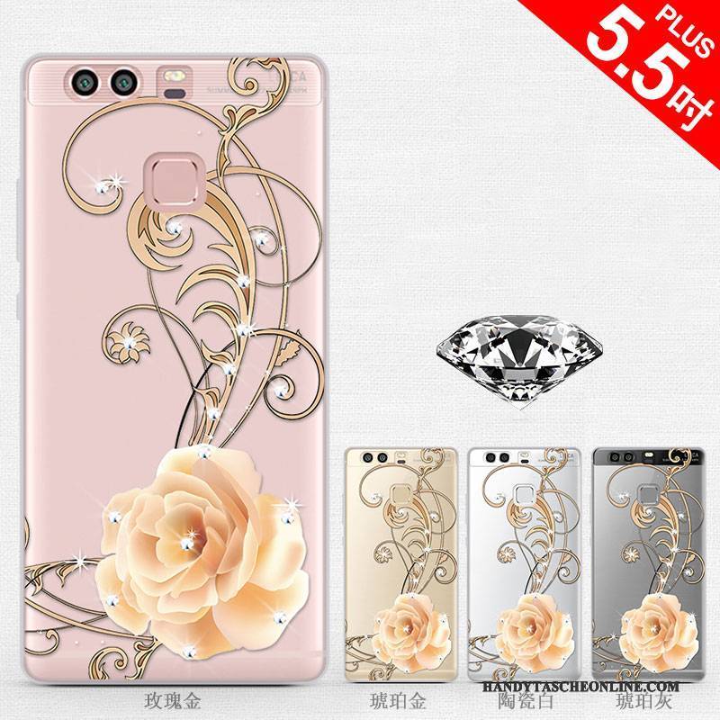 Hülle Huawei P9 Plus Kreativ Handyhüllen Lila, Case Huawei P9 Plus Strass Trend Persönlichkeit