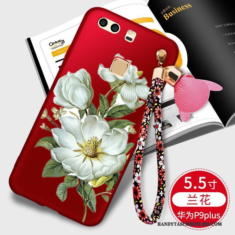 Hülle Huawei P9 Plus Kreativ Rot Trendmarke, Case Huawei P9 Plus Taschen Handyhüllen Persönlichkeit